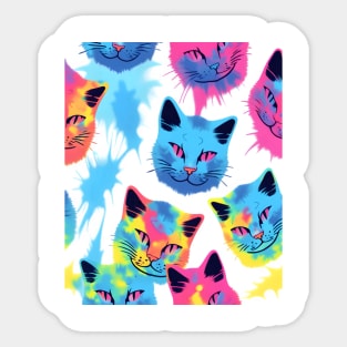 Tie Dye Cat Sticker